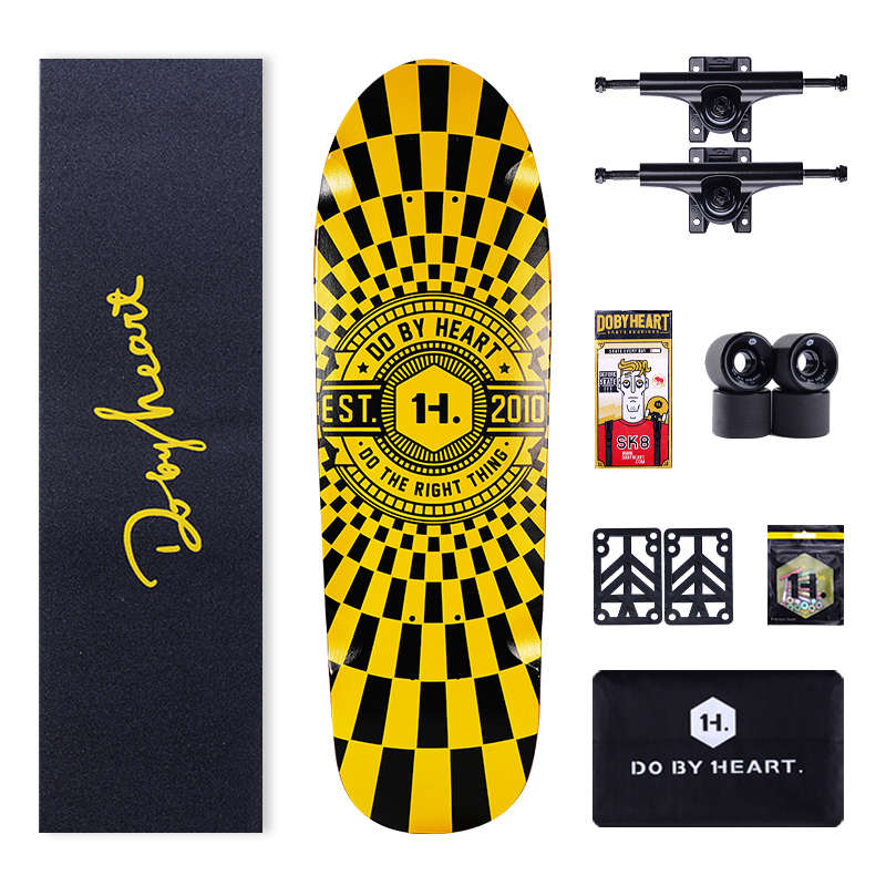 F1 FISHBOARD - BLACK YELLOW FLAG (BLACK WHEEL)